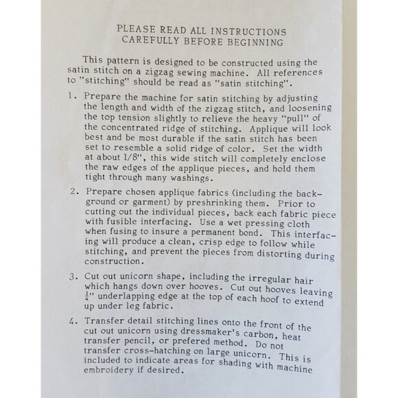 Applique Design Your Own Pattern Lot 70s Unicorn Train Truck Sewing Vintage - Picture 10 of 11